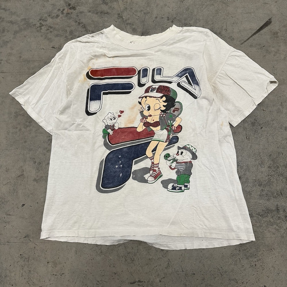 Vintage‎ Betty Boop Fila Collab Tee Size XL